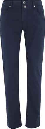 Jacob Cohen Blue Slim Bard Five-Pocket Cotton-Blend Pants