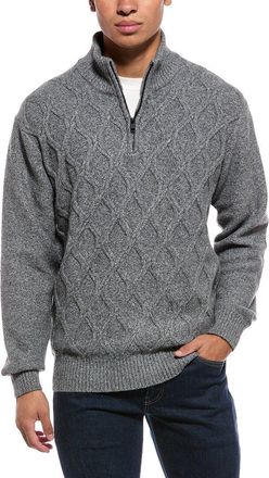 Weatherproof Vintage Trellis Textured Fuzzy 1/4-Zip Mock Neck Sweater