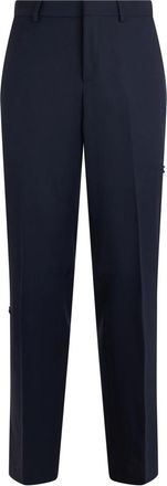 Moschino Gekreukte Broek - Heren - Nette broeken - Blauw - M - Wol - Broeken
