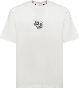 Stone Island Vertical Placement T-shirt - Heren - T-shirts - Beige - 2XL - Katoen - Tops