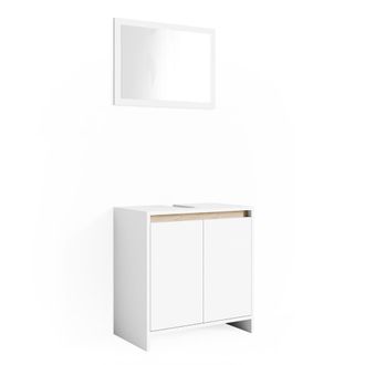 Vicco Conjunto De Muebles De Ba&ntilde;o Emma, Blanco/sonoma, 2 Piezas