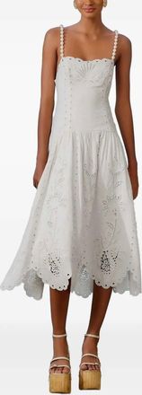 Farm Rio Gewelfde midi-jurk met ringlets - Wit