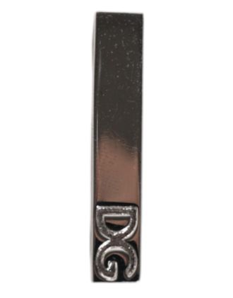 Dolce & Gabbana Zilveren Messing Logo Geklemd Stropdas Clip Bar