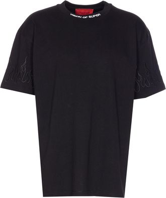 Vision Of Super T-shirt With Embroidered Logo And Flames