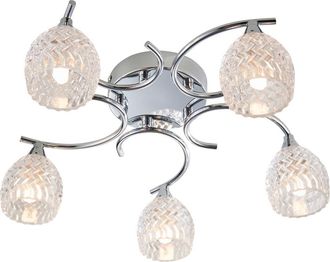 Endon Lighting Boyer - Plafoniera A Braccio Multiplo A 5 Luci Semi-filo Cromo, G9