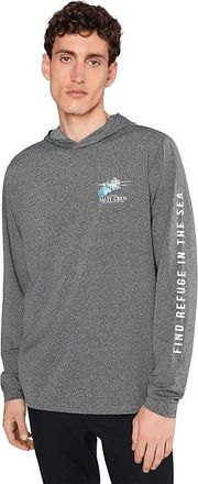 Salty Crew Surface Hood Sunshirt Mens Clothing Charcoal Heather : LG, Elastane/Polyester