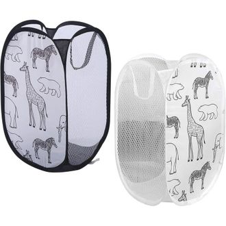 OEM Juego De 2 Cestas De Ropa Plegables Con Asas - Bolsas De Malla Para Habitaciones Infantiles Y Camping, Ligeras, Compactas Y Vers&aacute;tiles - Crezuo