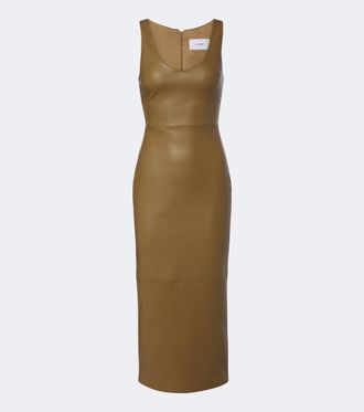 Alex Perry Leather midi dress