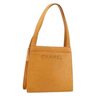 Chanel Pre-owned Shoulder Bags, female, Orange, Size: ONE SIZE Pre-owned Vintage Leather Tote Bag