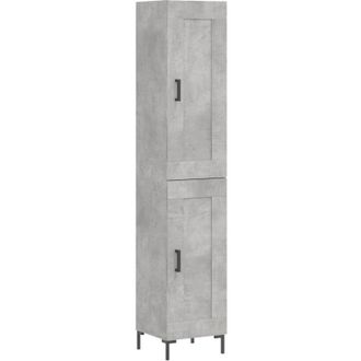 vidaXL Vidaxl - Aparador de madera contrachapada gris hormigón 34,5x34x180 cm