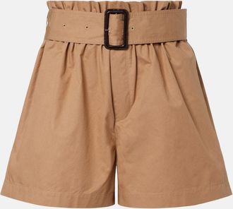 Saint Laurent Belted cotton shorts