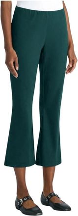 Liviana Conti Pantalone in cotone a zampetta corto - Dames - Vrijetijds broeken - Groen - M - Katoen - Broeken