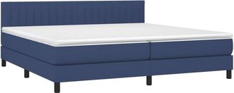 vidaXL Vidaxl - Cama Box Spring Con Colch&oacute;n Tela Azul 200x200 Cm