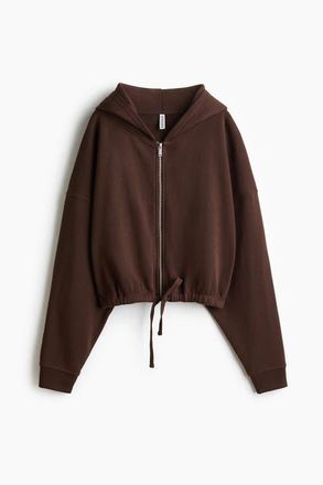 H&M Drawstring Zip-through Hoodie in Brown at Nordstrom, Size Xx-Large