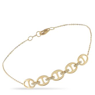 Luxury Bazaar 14K Yellow Gold 0.10ct Diamond Bracelet PN16553