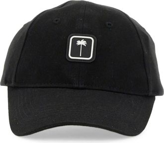 Palm Angels Black Logo Solid Baseball Hat