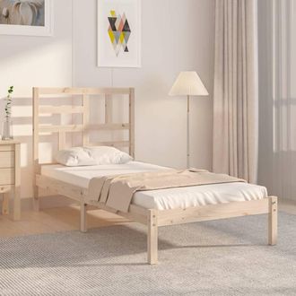 Berkfield Home Bed Frame Solid Wood 75x190 cm Small Single in Brown