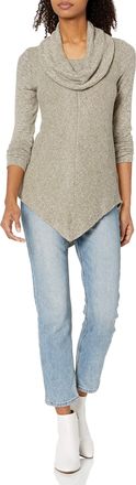 BCX A. Byer Juniors Long Sleeve Cowl Neck Sweater, Sparkling, M
