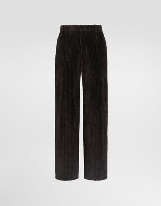 Dolce & Gabbana Corduroy Trousers - Man Pants And Shorts Brown Velvet 44
