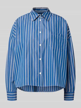 Max Mara Regular Fit Langarmbluse aus reiner Baumwolle Modell ONORE in Royal, Gr&ouml;&szlig;e 36