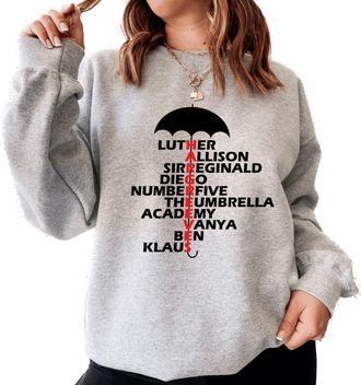 Generic Umbrella Aca Character Names Academy Sweatshirt (as8, alpha, x_l, regular, regular, Grey)