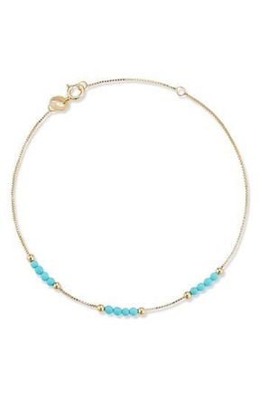 Ember Fine Jewelry 14K Gold Turquoise Beaded Bracelet at Nordstrom Rack