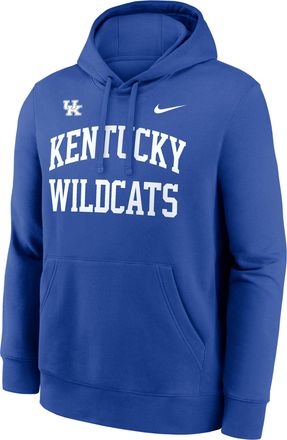 Nike Kentucky Primetime Arched Club Nike Mens College Pullover Hoodie in Blue | NKDK4EVNKY-RDL