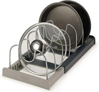 OEM Pot Rack - Soporte De Almacenamiento De Cocina Con 7 Compartimentos Ajustables - Para Ollas Sartenes Utensilios Y Tapas - Altura 30 5 A 56 Cm