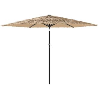 vidaXL Sombrilla De Jard&iacute;n Con Leds Poste Acero Marr&oacute;n 288x288x225 Cm Vidaxl