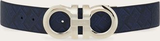 Ferragamo Men Reversible and adjustable Gancini belt Blue