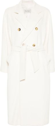 Max Mara Madame double-breasted coat - women - Wool/Cashmere/Cupro/Viscose/Metallic Fibre - 46 - White