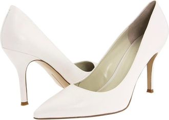 Nine West Flax Pump High Womens Heels White Leather : 10 M, Leather/Synthetic