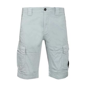 C.P. Company Stretch Sateen Cargo Lens Shorts - male - C.P. Company - Casual Shorts - Blue - L - Shorts