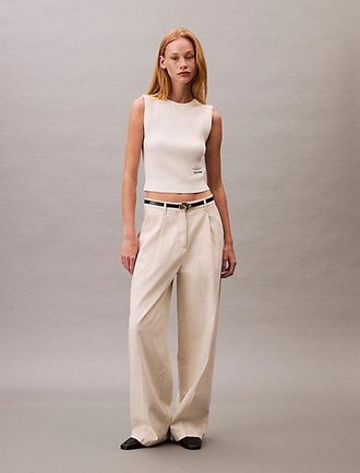 Calvin Klein Chaleco cuello redondo de canalé suave