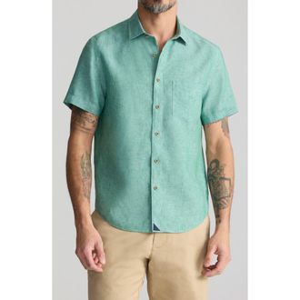 UNTUCKit Cameron Solid Wrinkle Resistant Linen Button-Up Shirt in Amazon at Nordstrom, Size X-Large