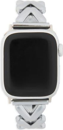 Saachi Herringbone Chain Apple Watch Watchband in Silver at Nordstrom Rack
