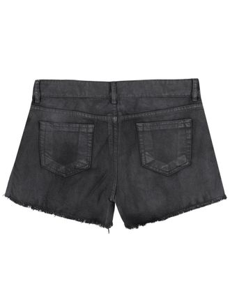 Rick Owens Distressed Raw-Edge Denim Shorts - Black