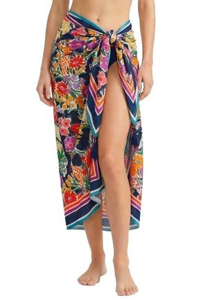 Change of Scenery Melanie Border Print Pareo Cover-Up in Gardenia at Nordstrom