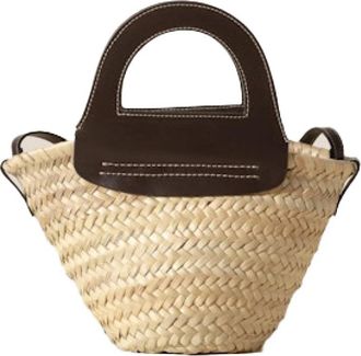 Hereu Mini Bast Winkelmand - Dames - Handtassen - Beige - ONE Size - Katoen - Tassen