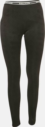 Sandro Black Monogram Jersey Leggings