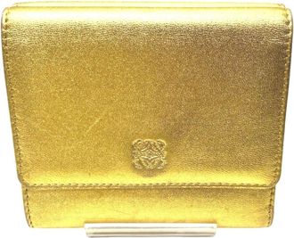 Loewe Gold Leather Wallet (Tri-Fold) (Pre-Owned)
