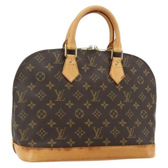 Louis Vuitton Alma Handbag Monogram Canvas Brown Canvas Handbag (Pre-Owned)