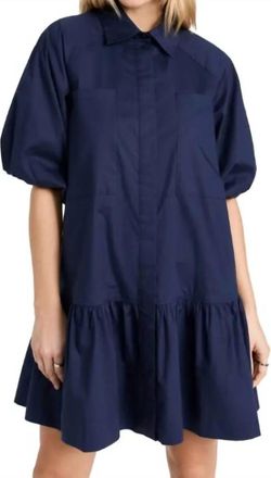Jonathan Simkhai Crissy Cotton Poplin Dress In Midnight