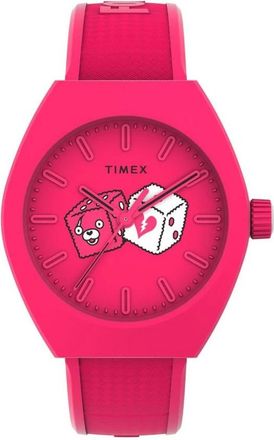 Timex Watches, male, Pink, Size: ONE SIZE Rubber Sport Watch with Durable Strap