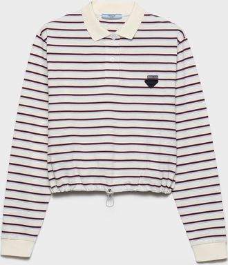 Prada Striped piqu&eacute; polo shirt