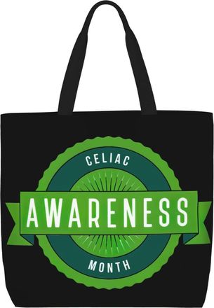 Generic Women Handbag Celiac Disease Awareness Ladies Shopping Shoulder Bag Waterproof Reusable Beach Travel Bags, For Wedding, Swim, School, Graduation, Birt