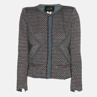 Isabel Marant Multicolored Patterned Lurex Knit Jacket XS