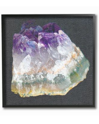 Stupell Industries Amethyst On Subtle Grey Linen Canvas Photograph by Daphne Polselli Framed Art