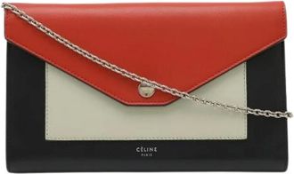 Celine Pre-owned Clutches, female, Multicolor, Size: ONE SIZE Pre-owned Leather Clutch