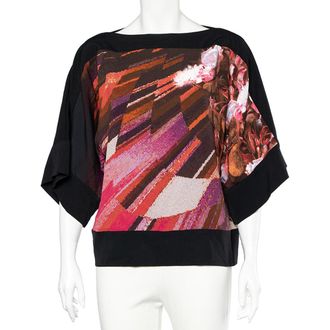 Roberto Cavalli Class by Roberto Cavalli Multicolored Printed Crepe Blouse M